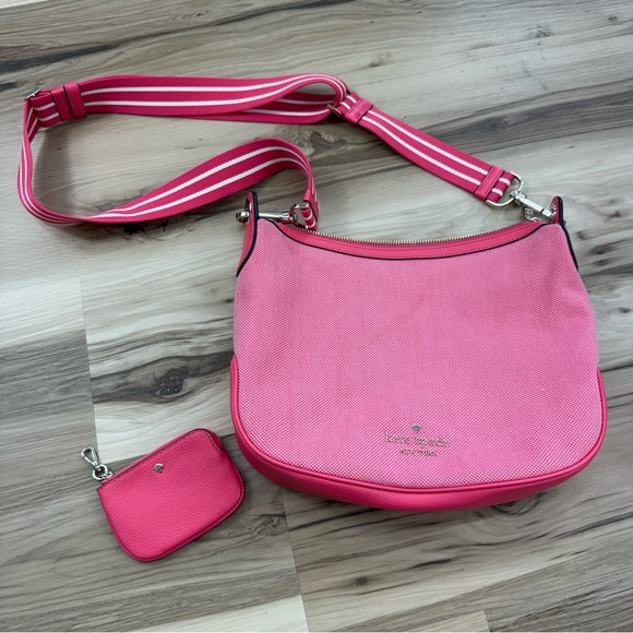 Kate Spade Vibrant Pink Crossbody Bag with Coin Pouch - Picture 1 of 14